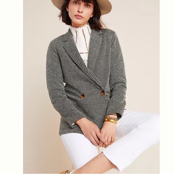 🆕 Anthropologie Daniel Rainn Cambridge Knit Blazer - Picture 5 of 16